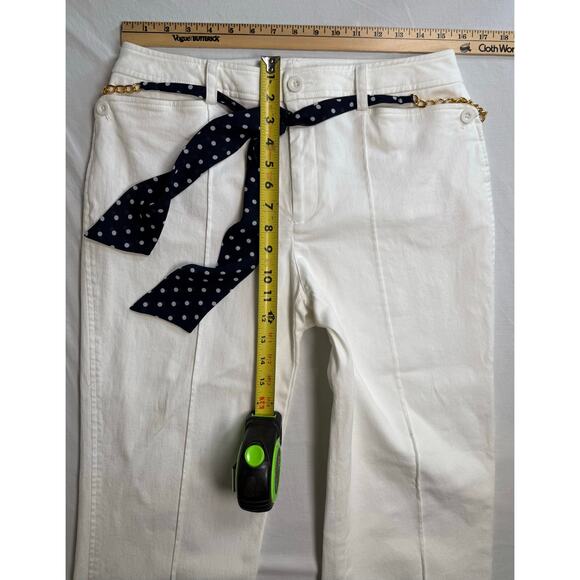 Multiples Womens‎ White Pants Tie Belt Size 8 - Picture 5 of 9